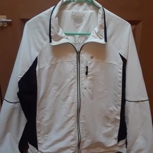 White and black lightweight jacket